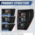 Auto Dynasty Rear Tail Light Assembly For 2021-2023 Ford F-150 Fits Xl Xlt Models W O Blind Spot Detection With Reverse Brake