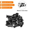 20pcs Rivet Nuts Flat Head 10-24 Carbon Steel Threaded Insert Knurled Body