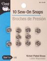 Dritz Sew-on Snaps Nickel Size 1 0 