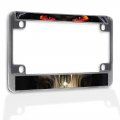 Fastasticdeals Metal Insert Bike License Plate Frame Scary Skeleton Skull Jaw Firing Eyes Weatherproof Motorcycle Accessories 