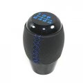 Cuztom Tuning Jdm Si Sport Style Black Leather 6 Speed Manual Shift Shifter Gear Knob W Color Stitching Blue 