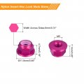 Uxcell Nylon Insert Hex Lock Nuts 10pcs M5 X 0 8mm Aluminum Alloy Self-locking Anodizing Flange Nut For Fasteners Pink