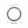 Mingzaiqipei Bling Rhinestones Steering Wheel Cover Sparkling Car Suv Breathable Anti-slip Protector For Women Party Birthday