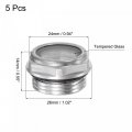 Uxcell Air Compressor Oil Level Gauge Sight Glass M22x1 5mm Male Threaded Aluminum Liquid Indicator Window 5pcs