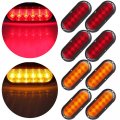 Ocpty 6led Side Marker Light 4pcs Red Amber Trailer Lamp Stop Turn Tail Fit For Boats Truck Pickups 12v Waterproof Signal Total
