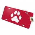 Graphics More Paw Print Dog Cat White On Black Novelty Metal Vanity Tag License Plate