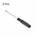 Uxcell Mini Slotted Screwdriver 2 5mm Flat Head With Black Handle For Small Appliances 5 Pcs