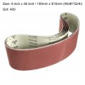 Uxcell 4-inch X 36-inch Aluminum Oxide Sanding Belt 400 Grits Sandpaper Flush Joint For Sander 6pcs