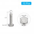 Uxcell Hex Head Lag Screws Bolts 10pcs 3 8 X 1-1 2 304 Stainless Steel Partial Thread Wood