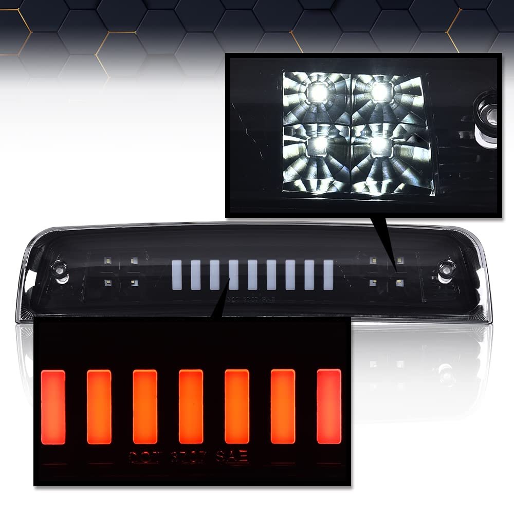 Led Bar 3rd Brake Light For 2009-2017 Dodge Ram 1500 2500 3500 I Type High Mount Stop Rear Tail Cargo Lamps Smoked Lens Black