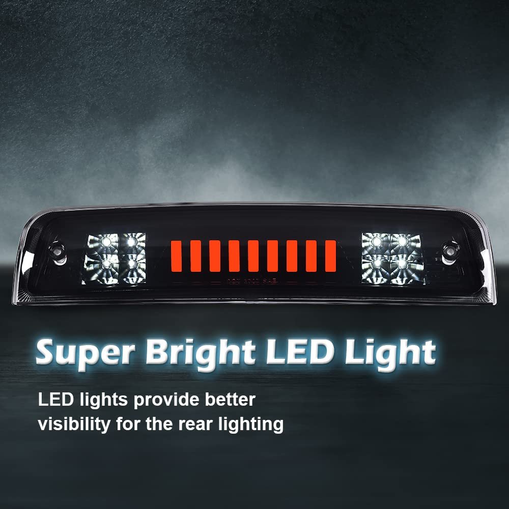 Led Bar 3rd Brake Light For 2009-2017 Dodge Ram 1500 2500 3500 I Type High Mount Stop Rear Tail Cargo Lamps Smoked Lens Black
