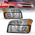 Headlight Assembly For 2002 2003 2004 2005 2006 Chevy Avalanche 1500 2500 Fits Body Cladding Models Chrome Housing Amber 