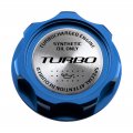 Vms Racing Blue Oil Cap With Silver Turbo Emblem In Cnc Machined Billet Aluminum Compatible Honda Acura Integra