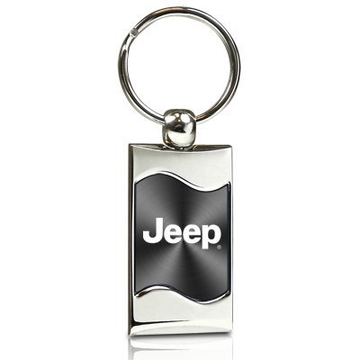 Jeep Gray Spun Brushed Metal Key Chain