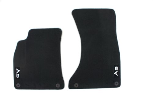 Set of 2 Genuine Audi Accessories 8T0061276MNO Black/Silver Rear Carpeted Floor Mat, Set of 2 Genuine Audi Accessories 8T0061276MNO Black/Silver Rear Carpeted Floor Mat,