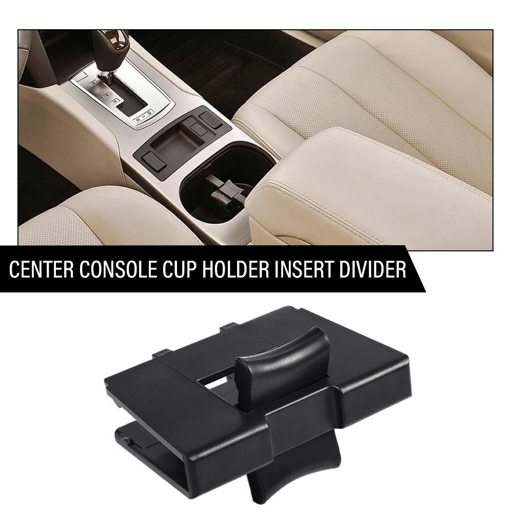 Black Center Console Cup Holder Insert Divider For Su Baru Outback Legacy 2010-2014 Will Not Fit On Manual Transmission Models