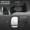 Acanii Telescoping Extend Towing Manual Non Heat Mirror Driver Side For 99-07 F250 F550 Superduty 00 01 02 03 04 05 06