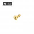 Uxcell Flat Head Socket Cap Screws M2-0 4x6mm Brass Inner Hex Drive Fasteners Bolts 48pcs