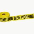 Barricade Tape Caution Men Working Non Adhesive Polyethylene Film 3 In X 1000 Ft 2 5 Mil Thick Br-1 Cmw31000 