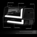 6pcs Black Housing Smoked Lens Led Tube Drl Headlight Bumper Lamps Compatible With Ford F150 F250 F350 Bronco 92-96