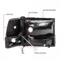 6pcs Black Housing Smoked Lens Led Tube Drl Headlight Bumper Lamps Compatible With Ford F150 F250 F350 Bronco 92-96