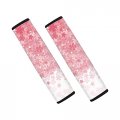 Dreaweet Cherry Blossom Automotive Seat Belt Covers Set Of 2 Pink Universal Carbelt Pads For Women Breathable Seat Cover Sakura 