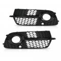 Front Bumper Fog Light Grill Grille Cover Black With Ring For Audi Q5 S-line 2013 2014 2015 2016 2017 8r0807681s 8r0807682n 