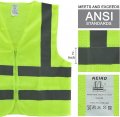 Neiko 53956a High-visibility Safety Vest With Reflective Strips For Emergency Construction And Use Neon Yellow Medium