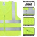 Neiko 53956a High-visibility Safety Vest With Reflective Strips For Emergency Construction And Use Neon Yellow Medium