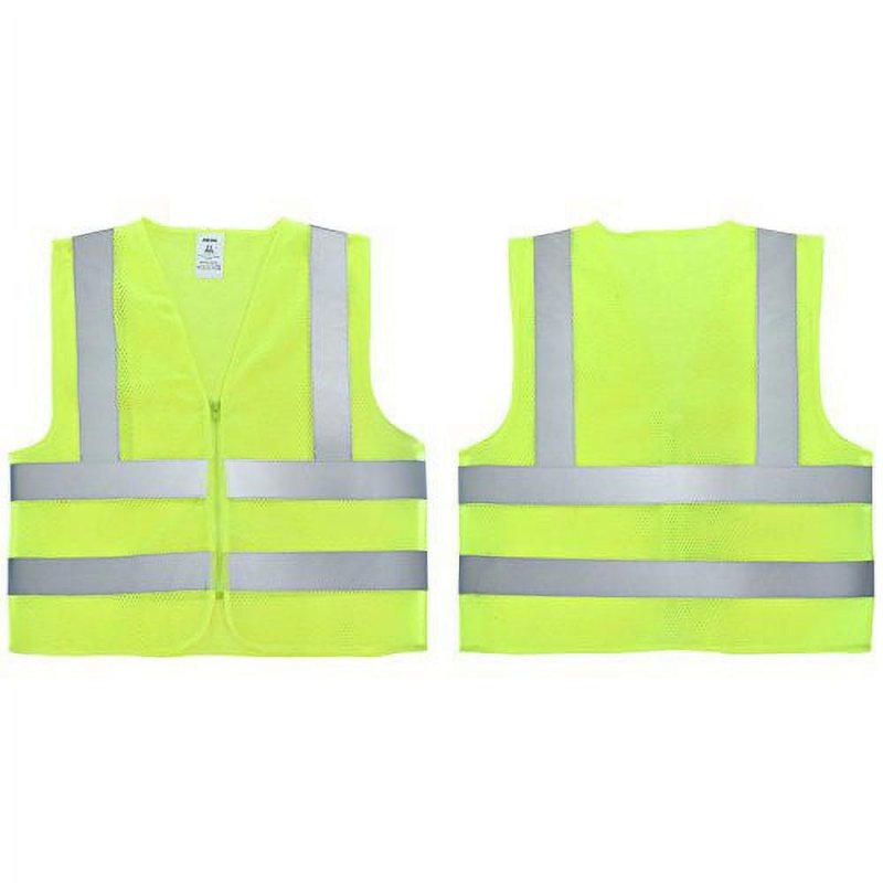 Neiko 53956a High-visibility Safety Vest With Reflective Strips For Emergency Construction And Use Neon Yellow Medium