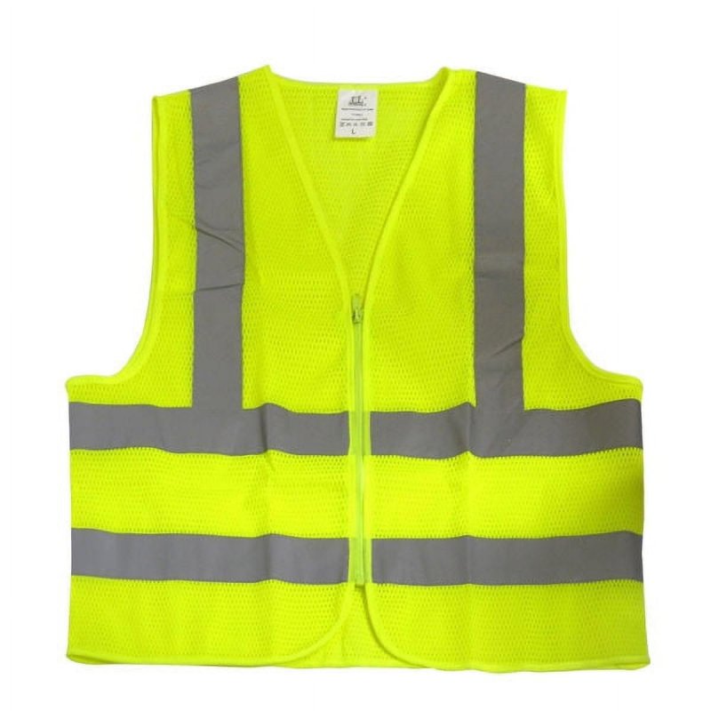 Neiko 53956a High-visibility Safety Vest With Reflective Strips For Emergency Construction And Use Neon Yellow Medium