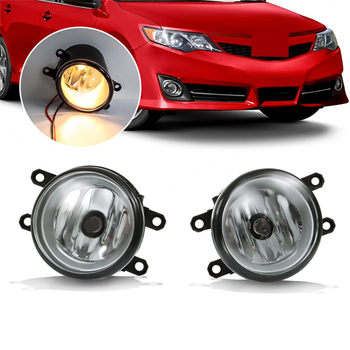 Fog Light Assembly Pair For Camry Yaris Rav4 4runner Avalon Prius Corolla Highlander Matrix Chrome Halogen Lh Rh Replacement