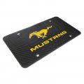 Ipick Image Ford Mustang In Yellow Uv Graphic 100 Real Black Carbon Fiber License Plate