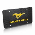 Ipick Image Ford Mustang In Yellow Uv Graphic 100 Real Black Carbon Fiber License Plate