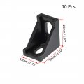 Uxcell Inside Corner Bracket Gusset 28mm X For 2020 Series Aluminum Extrusion Profile 10 Pcs Black