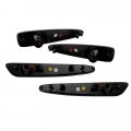 Originaleuro Front Rear Black Smoked Led Lens Side Marker Light Compatible For Chevy Corvette C6 05-13