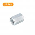Uxcell 20pcs M6x10x12mm Coupling Nuts Galvanized Carbon Steel Hex Threaded Rod Coupler For Furniture Electronic Industrial