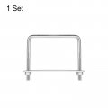 Uxcell Square U-bolts 102mm 4 02 Inner Width 100mm Length M8 304 Stainless Steel U Clamp Bolt With Nuts And Plates For Boat