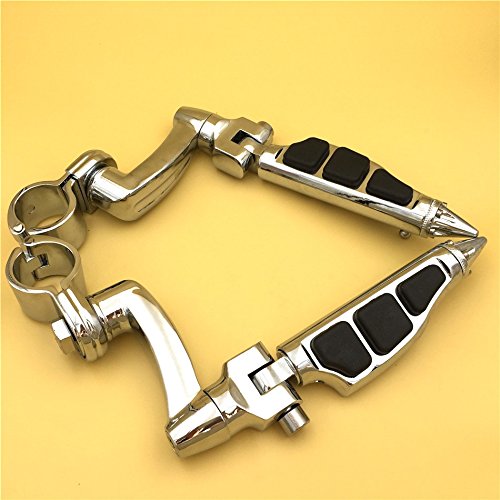 Chrome 360 Adjustable Peg Mounting Kit Stiletto Shape Foot For Goldwing Vtx1300 Shadow Valkyrie Triumph Rocket Equip 1-1 4 Inch