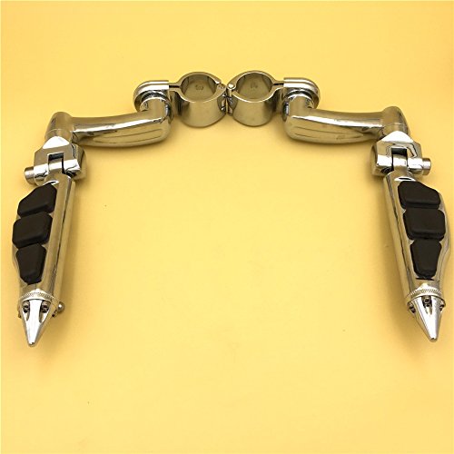Chrome 360 Adjustable Peg Mounting Kit Stiletto Shape Foot For Goldwing Vtx1300 Shadow Valkyrie Triumph Rocket Equip 1-1 4 Inch