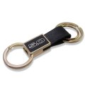 Ipick Image Ford Mustang 5 0 Round Hook Leather Strip Double Ring Golden Metal Key Chain 