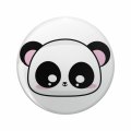 Panda Kawaii Double Sided Stainless Steel Keychain 3d Resin Encased Round Design For Keys Backpack And Handbag 1 25 In Diameter 