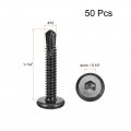 Uxcell Hex Socket Self Tapping Screws 10 X 1-1 4 410 Stainless Steel Sheet Metal Flat Head Drilling Screw 50pcs Black