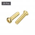 Uxcell Brass Machine Screws M5x20mm Phillips Pan Head Fastener Bolts For Furniture Office Equipment Electronics 20pcs