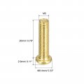 Uxcell Brass Machine Screws M5x20mm Phillips Pan Head Fastener Bolts For Furniture Office Equipment Electronics 20pcs