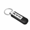 Ipick Image For Cadillac Xt5 Silver Metal Plate Black Pu Leather Strap Key Chain Keychain Official Licensed