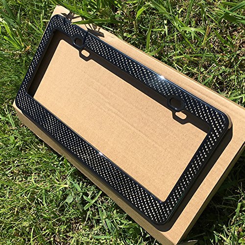 2x Genuine 3k Twill Real Glossy Carbon Fiber License Plate Frame Holder Universal Fits Bmw Mercedes Lexus Audi Tesla Cadillac