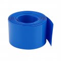 Uxcell 30mm Flat Width 2m Length Pvc Heat Shrink Tube Blue For 18650 Batteries 