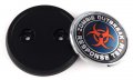 Zombie Outbreak Car Truck Grill Badge Black Round 3 5 Grille Chrome Emblem