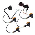 Motorcycle Turn Signals Light With Wiring Loom Harness Kit Replacement For Kawasaki 